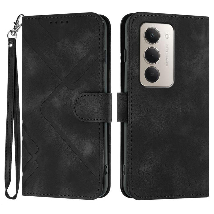 Funda de teléfono de cuero con sensación de piel y patrón de líneas, For Redmi A7 Pro 171mm / Poco C85x 5G, For Redmi Turbo 5 Max / Poco X8 Pro Max, For Redmi Turbo 5 5G / Poco X8 Pro 5G, For Redmi Note 15 4G / 5G 164mm / Poco M8 5G                    ...