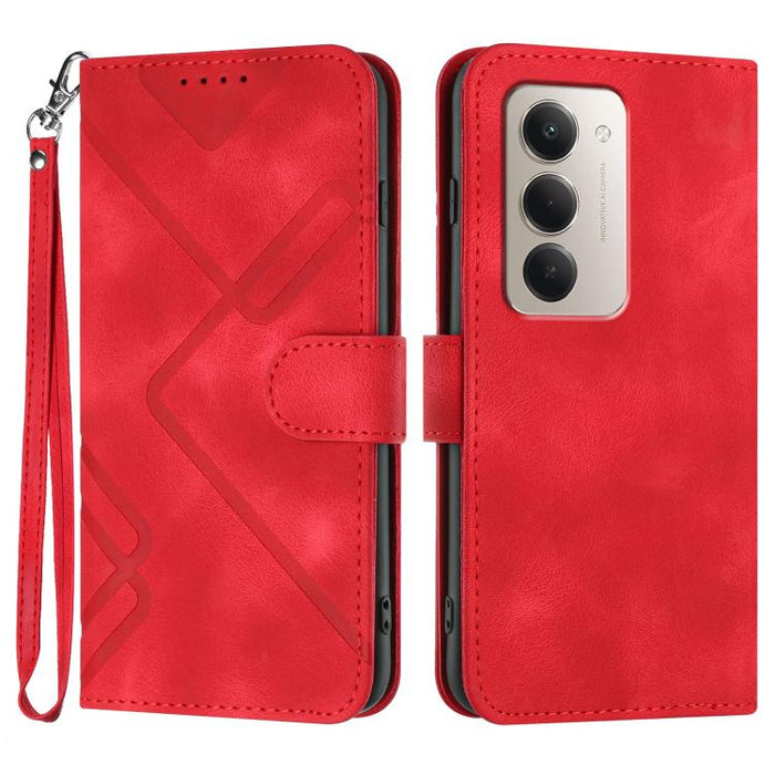 Funda de teléfono de cuero con sensación de piel y patrón de líneas, For Redmi A7 Pro 171mm / Poco C85x 5G, For Redmi Turbo 5 Max / Poco X8 Pro Max, For Redmi Turbo 5 5G / Poco X8 Pro 5G, For Redmi Note 15 4G / 5G 164mm / Poco M8 5G                    ...