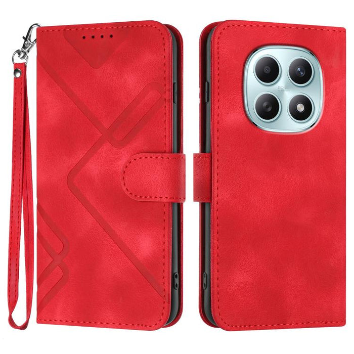 Funda de teléfono de cuero con sensación de piel y patrón de líneas, For Redmi A7 Pro 171mm / Poco C85x 5G, For Redmi Turbo 5 Max / Poco X8 Pro Max, For Redmi Turbo 5 5G / Poco X8 Pro 5G, For Redmi Note 15 4G / 5G 164mm / Poco M8 5G                    ...