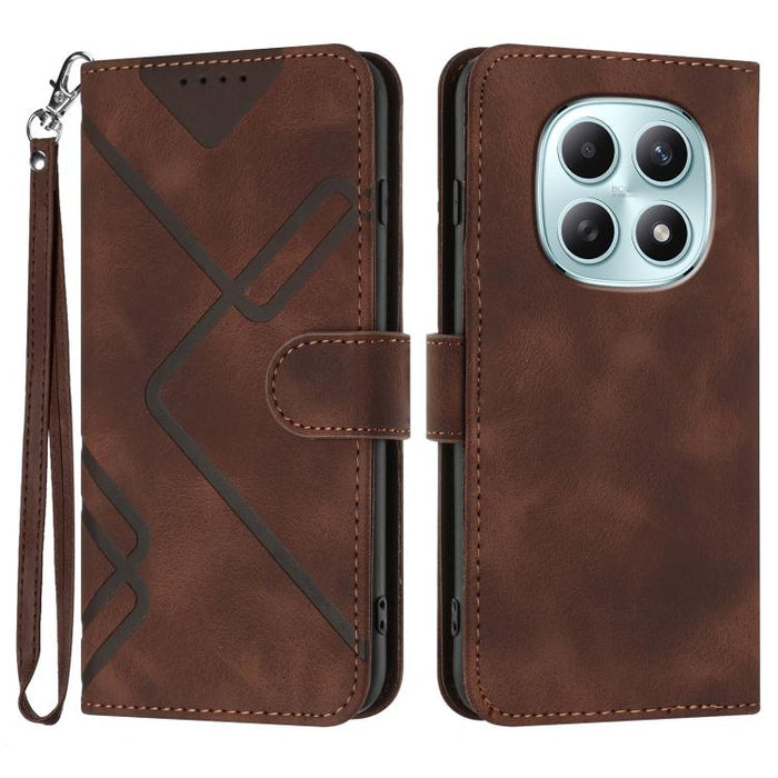Funda de teléfono de cuero con sensación de piel y patrón de líneas, For Redmi A7 Pro 171mm / Poco C85x 5G, For Redmi Turbo 5 Max / Poco X8 Pro Max, For Redmi Turbo 5 5G / Poco X8 Pro 5G, For Redmi Note 15 4G / 5G 164mm / Poco M8 5G                    ...