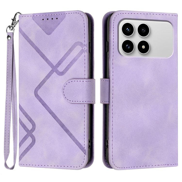 Funda de teléfono de cuero con sensación de piel y patrón de líneas, For Redmi A7 Pro 171mm / Poco C85x 5G, For Redmi Turbo 5 Max / Poco X8 Pro Max, For Redmi Turbo 5 5G / Poco X8 Pro 5G, For Redmi Note 15 4G / 5G 164mm / Poco M8 5G                    ...