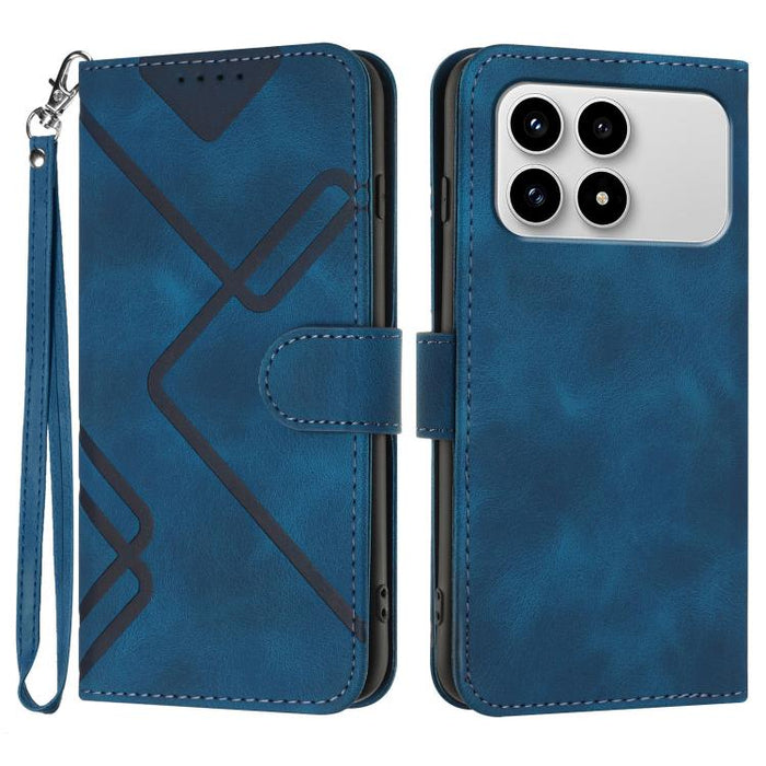 Funda de teléfono de cuero con sensación de piel y patrón de líneas, For Redmi A7 Pro 171mm / Poco C85x 5G, For Redmi Turbo 5 Max / Poco X8 Pro Max, For Redmi Turbo 5 5G / Poco X8 Pro 5G, For Redmi Note 15 4G / 5G 164mm / Poco M8 5G                    ...