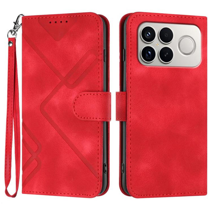 Funda de teléfono de cuero con sensación de piel y patrón de líneas, For Redmi A7 Pro 171mm / Poco C85x 5G, For Redmi Turbo 5 Max / Poco X8 Pro Max, For Redmi Turbo 5 5G / Poco X8 Pro 5G, For Redmi Note 15 4G / 5G 164mm / Poco M8 5G                    ...