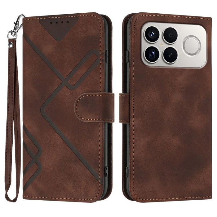 Funda de teléfono de cuero con sensación de piel y patrón de líneas, For Redmi A7 Pro 171mm / Poco C85x 5G, For Redmi Turbo 5 Max / Poco X8 Pro Max, For Redmi Turbo 5 5G / Poco X8 Pro 5G, For Redmi Note 15 4G / 5G 164mm / Poco M8 5G                    ...