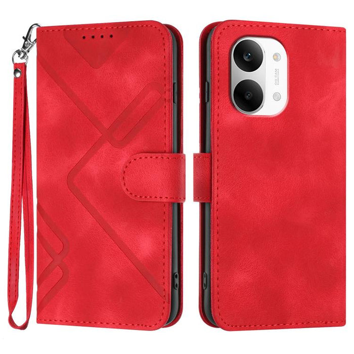 Funda de teléfono de cuero con sensación de piel y patrón de líneas, For Redmi A7 Pro 171mm / Poco C85x 5G, For Redmi Turbo 5 Max / Poco X8 Pro Max, For Redmi Turbo 5 5G / Poco X8 Pro 5G, For Redmi Note 15 4G / 5G 164mm / Poco M8 5G                    ...