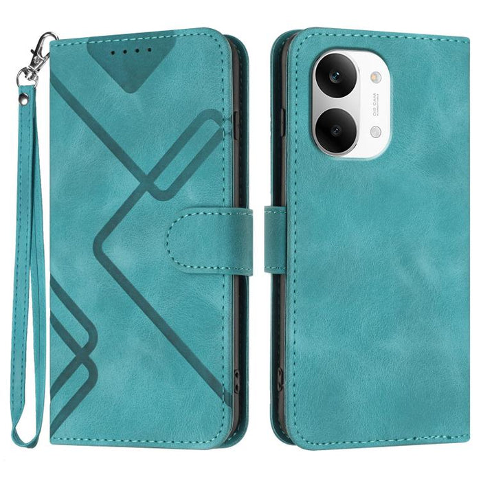 Funda de teléfono de cuero con sensación de piel y patrón de líneas, For Redmi A7 Pro 171mm / Poco C85x 5G, For Redmi Turbo 5 Max / Poco X8 Pro Max, For Redmi Turbo 5 5G / Poco X8 Pro 5G, For Redmi Note 15 4G / 5G 164mm / Poco M8 5G                    ...