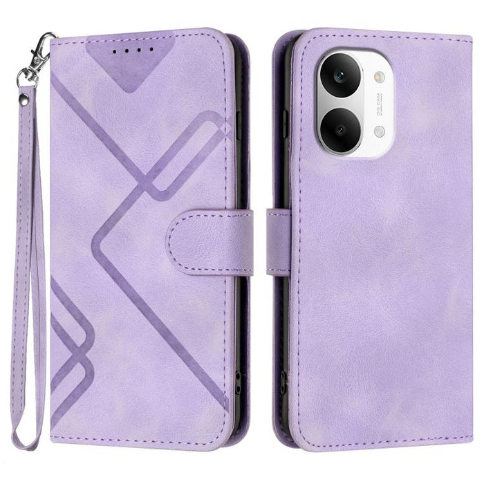Funda de teléfono de cuero con sensación de piel y patrón de líneas, For Redmi A7 Pro 171mm / Poco C85x 5G, For Redmi Turbo 5 Max / Poco X8 Pro Max, For Redmi Turbo 5 5G / Poco X8 Pro 5G, For Redmi Note 15 4G / 5G 164mm / Poco M8 5G                    ...