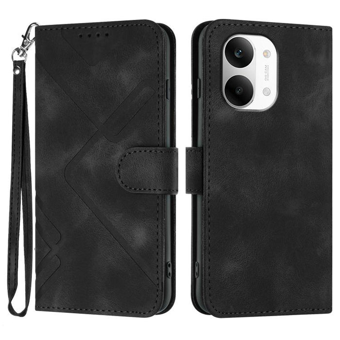 Funda de teléfono de cuero con sensación de piel y patrón de líneas, For Redmi A7 Pro 171mm / Poco C85x 5G, For Redmi Turbo 5 Max / Poco X8 Pro Max, For Redmi Turbo 5 5G / Poco X8 Pro 5G, For Redmi Note 15 4G / 5G 164mm / Poco M8 5G                    ...