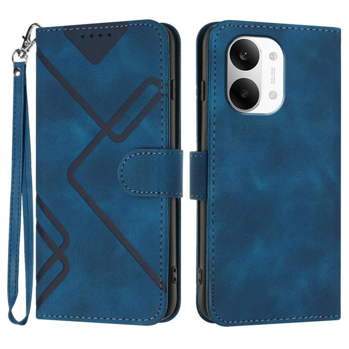 Funda de teléfono de cuero con sensación de piel y patrón de líneas, For Redmi A7 Pro 171mm / Poco C85x 5G, For Redmi Turbo 5 Max / Poco X8 Pro Max, For Redmi Turbo 5 5G / Poco X8 Pro 5G, For Redmi Note 15 4G / 5G 164mm / Poco M8 5G                    ...