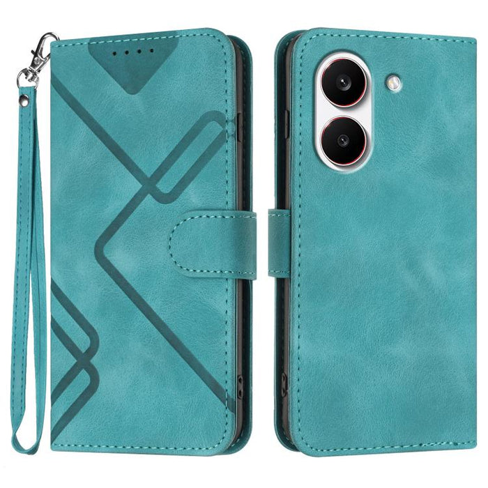 Funda de teléfono de cuero con sensación de piel y patrón de líneas, For Redmi A7 Pro 171mm / Poco C85x 5G, For Redmi Turbo 5 Max / Poco X8 Pro Max, For Redmi Turbo 5 5G / Poco X8 Pro 5G, For Redmi Note 15 4G / 5G 164mm / Poco M8 5G                    ...