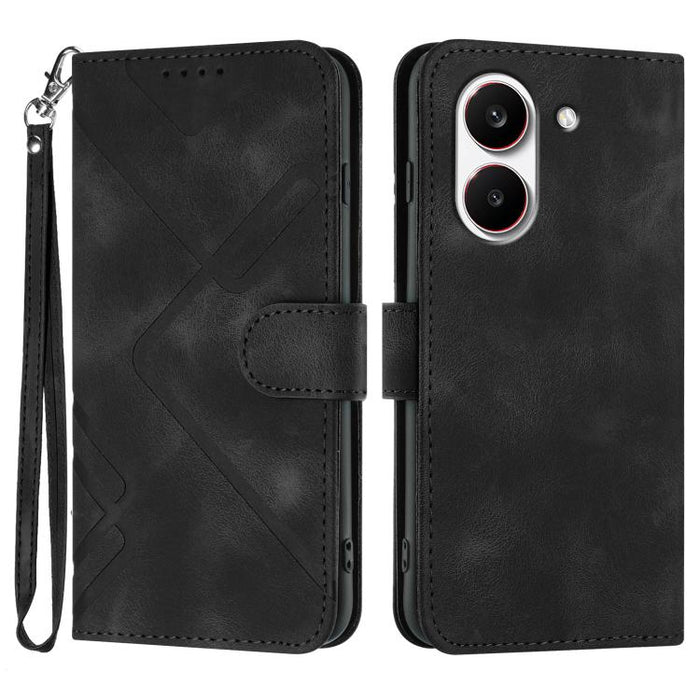 Funda de teléfono de cuero con sensación de piel y patrón de líneas, For Redmi A7 Pro 171mm / Poco C85x 5G, For Redmi Turbo 5 Max / Poco X8 Pro Max, For Redmi Turbo 5 5G / Poco X8 Pro 5G, For Redmi Note 15 4G / 5G 164mm / Poco M8 5G                    ...