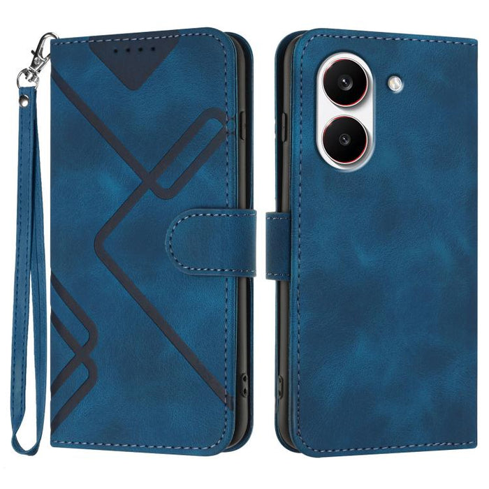 Funda de teléfono de cuero con sensación de piel y patrón de líneas, For Redmi A7 Pro 171mm / Poco C85x 5G, For Redmi Turbo 5 Max / Poco X8 Pro Max, For Redmi Turbo 5 5G / Poco X8 Pro 5G, For Redmi Note 15 4G / 5G 164mm / Poco M8 5G                    ...