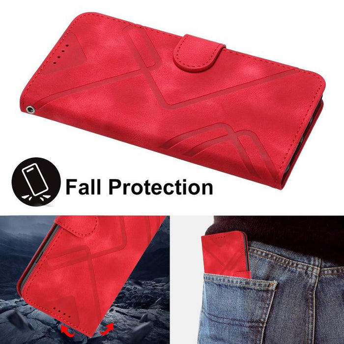 Funda de teléfono de cuero con sensación de piel y patrón de líneas, For Redmi A7 Pro 171mm / Poco C85x 5G, For Redmi Turbo 5 Max / Poco X8 Pro Max, For Redmi Turbo 5 5G / Poco X8 Pro 5G, For Redmi Note 15 4G / 5G 164mm / Poco M8 5G                    ...