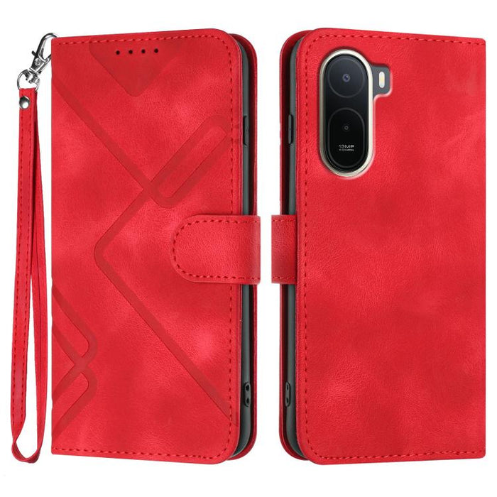 Funda de teléfono de cuero con sensación de piel y patrón de líneas, For Redmi A7 Pro 171mm / Poco C85x 5G, For Redmi Turbo 5 Max / Poco X8 Pro Max, For Redmi Turbo 5 5G / Poco X8 Pro 5G, For Redmi Note 15 4G / 5G 164mm / Poco M8 5G                    ...