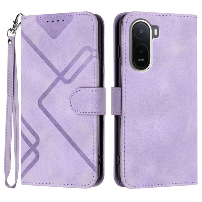 Funda de teléfono de cuero con sensación de piel y patrón de líneas, For Redmi A7 Pro 171mm / Poco C85x 5G, For Redmi Turbo 5 Max / Poco X8 Pro Max, For Redmi Turbo 5 5G / Poco X8 Pro 5G, For Redmi Note 15 4G / 5G 164mm / Poco M8 5G                    ...