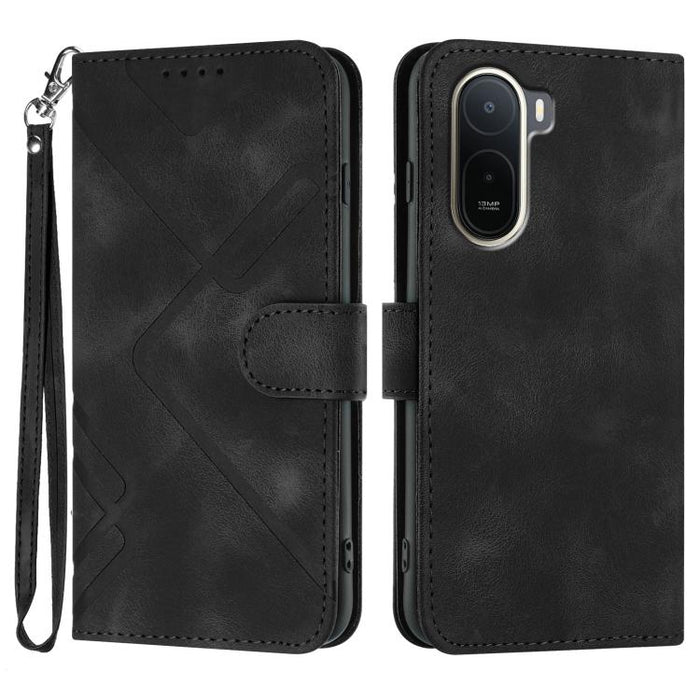 Funda de teléfono de cuero con sensación de piel y patrón de líneas, For Redmi A7 Pro 171mm / Poco C85x 5G, For Redmi Turbo 5 Max / Poco X8 Pro Max, For Redmi Turbo 5 5G / Poco X8 Pro 5G, For Redmi Note 15 4G / 5G 164mm / Poco M8 5G                    ...