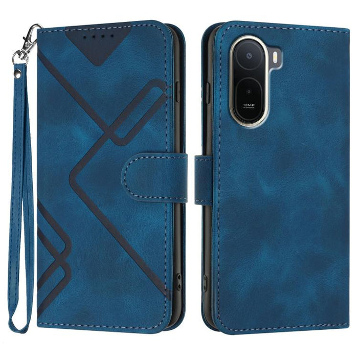 Funda de teléfono de cuero con sensación de piel y patrón de líneas, For Redmi A7 Pro 171mm / Poco C85x 5G, For Redmi Turbo 5 Max / Poco X8 Pro Max, For Redmi Turbo 5 5G / Poco X8 Pro 5G, For Redmi Note 15 4G / 5G 164mm / Poco M8 5G                    ...
