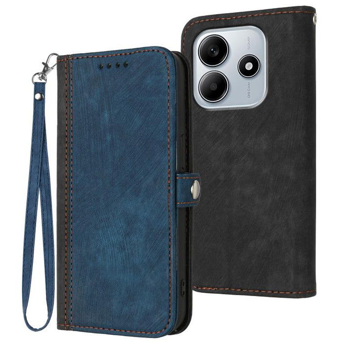 Caja del teléfono de cuero con correa de mano doble plegable con hebilla lateral, For Redmi A7 Pro 171mm / Poco C85x 5G, For Redmi Turbo 5 Max / Poco X8 Pro Max, For Redmi Turbo 5 5G / Poco X8 Pro 5G, For Redmi Note 15 4G / 5G 164mm / Poco M8 5G       ...