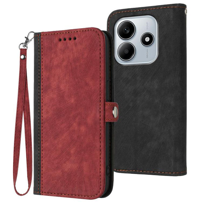 Caja del teléfono de cuero con correa de mano doble plegable con hebilla lateral, For Redmi A7 Pro 171mm / Poco C85x 5G, For Redmi Turbo 5 Max / Poco X8 Pro Max, For Redmi Turbo 5 5G / Poco X8 Pro 5G, For Redmi Note 15 4G / 5G 164mm / Poco M8 5G       ...