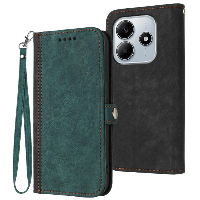 Caja del teléfono de cuero con correa de mano doble plegable con hebilla lateral, For Redmi A7 Pro 171mm / Poco C85x 5G, For Redmi Turbo 5 Max / Poco X8 Pro Max, For Redmi Turbo 5 5G / Poco X8 Pro 5G, For Redmi Note 15 4G / 5G 164mm / Poco M8 5G       ...