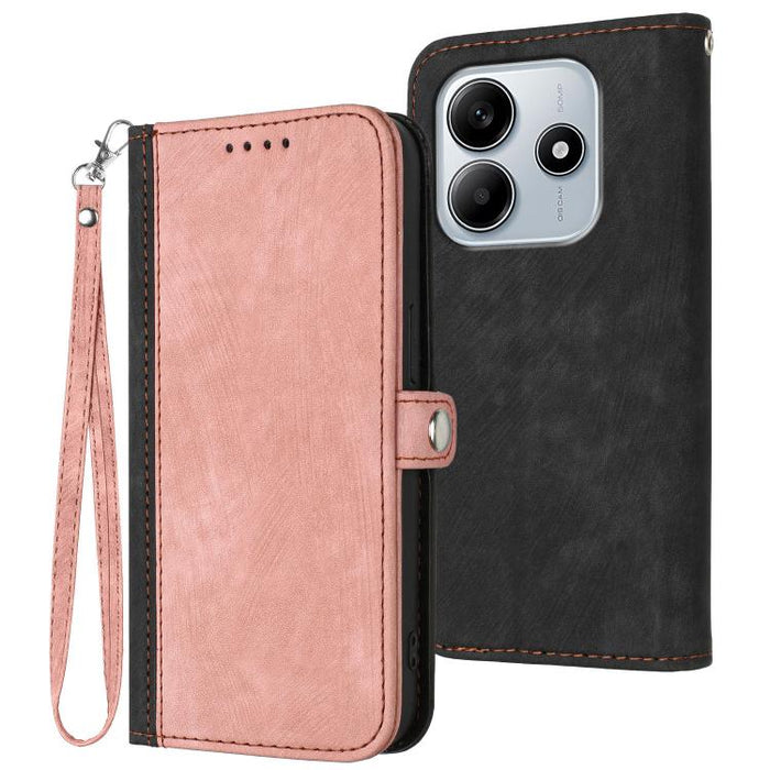 Caja del teléfono de cuero con correa de mano doble plegable con hebilla lateral, For Redmi A7 Pro 171mm / Poco C85x 5G, For Redmi Turbo 5 Max / Poco X8 Pro Max, For Redmi Turbo 5 5G / Poco X8 Pro 5G, For Redmi Note 15 4G / 5G 164mm / Poco M8 5G       ...