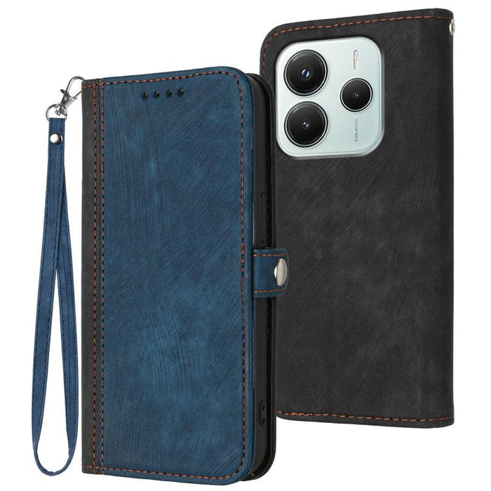 Caja del teléfono de cuero con correa de mano doble plegable con hebilla lateral, For Redmi A7 Pro 171mm / Poco C85x 5G, For Redmi Turbo 5 Max / Poco X8 Pro Max, For Redmi Turbo 5 5G / Poco X8 Pro 5G, For Redmi Note 15 4G / 5G 164mm / Poco M8 5G       ...