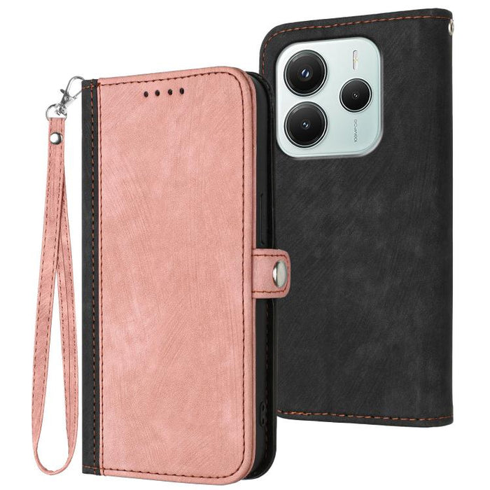 Caja del teléfono de cuero con correa de mano doble plegable con hebilla lateral, For Redmi A7 Pro 171mm / Poco C85x 5G, For Redmi Turbo 5 Max / Poco X8 Pro Max, For Redmi Turbo 5 5G / Poco X8 Pro 5G, For Redmi Note 15 4G / 5G 164mm / Poco M8 5G       ...