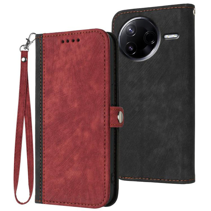 Caja del teléfono de cuero con correa de mano doble plegable con hebilla lateral, For Redmi A7 Pro 171mm / Poco C85x 5G, For Redmi Turbo 5 Max / Poco X8 Pro Max, For Redmi Turbo 5 5G / Poco X8 Pro 5G, For Redmi Note 15 4G / 5G 164mm / Poco M8 5G       ...