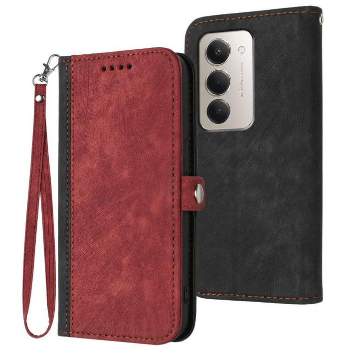 Caja del teléfono de cuero con correa de mano doble plegable con hebilla lateral, For Redmi A7 Pro 171mm / Poco C85x 5G, For Redmi Turbo 5 Max / Poco X8 Pro Max, For Redmi Turbo 5 5G / Poco X8 Pro 5G, For Redmi Note 15 4G / 5G 164mm / Poco M8 5G       ...