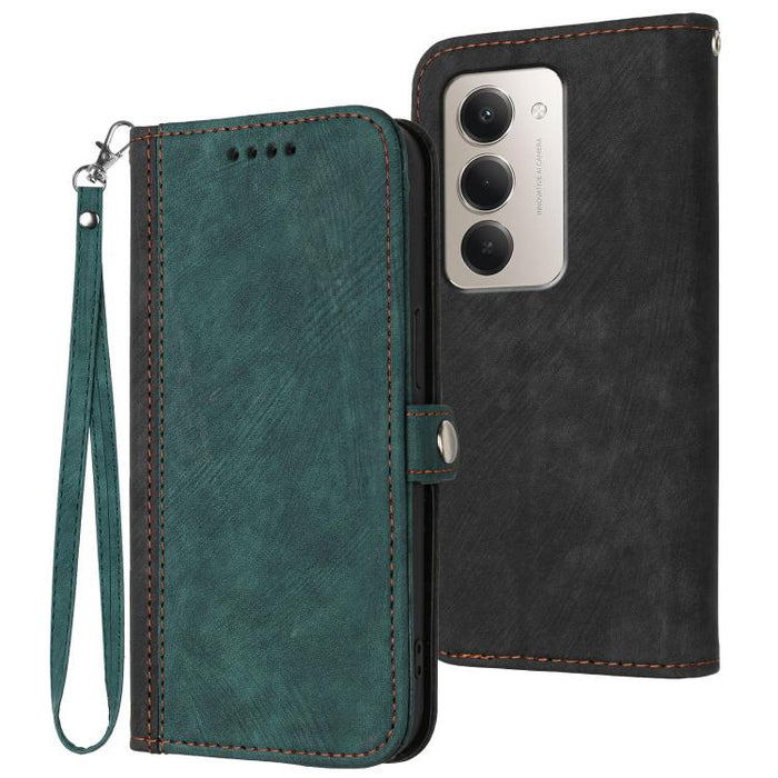 Caja del teléfono de cuero con correa de mano doble plegable con hebilla lateral, For Redmi A7 Pro 171mm / Poco C85x 5G, For Redmi Turbo 5 Max / Poco X8 Pro Max, For Redmi Turbo 5 5G / Poco X8 Pro 5G, For Redmi Note 15 4G / 5G 164mm / Poco M8 5G       ...