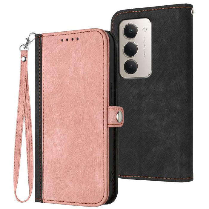 Caja del teléfono de cuero con correa de mano doble plegable con hebilla lateral, For Redmi A7 Pro 171mm / Poco C85x 5G, For Redmi Turbo 5 Max / Poco X8 Pro Max, For Redmi Turbo 5 5G / Poco X8 Pro 5G, For Redmi Note 15 4G / 5G 164mm / Poco M8 5G       ...