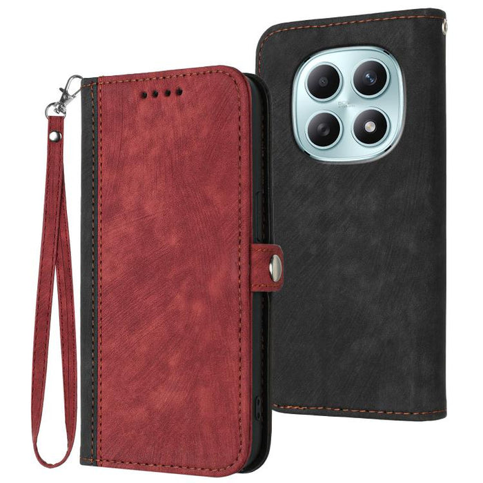 Caja del teléfono de cuero con correa de mano doble plegable con hebilla lateral, For Redmi A7 Pro 171mm / Poco C85x 5G, For Redmi Turbo 5 Max / Poco X8 Pro Max, For Redmi Turbo 5 5G / Poco X8 Pro 5G, For Redmi Note 15 4G / 5G 164mm / Poco M8 5G       ...