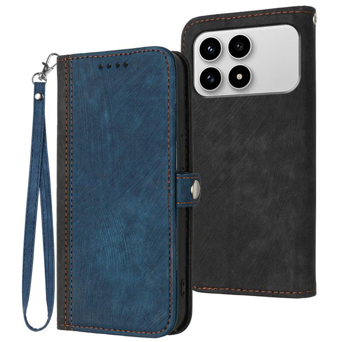 Caja del teléfono de cuero con correa de mano doble plegable con hebilla lateral, For Redmi A7 Pro 171mm / Poco C85x 5G, For Redmi Turbo 5 Max / Poco X8 Pro Max, For Redmi Turbo 5 5G / Poco X8 Pro 5G, For Redmi Note 15 4G / 5G 164mm / Poco M8 5G       ...