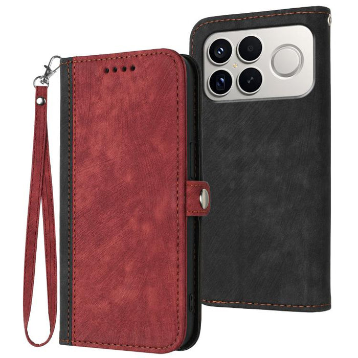 Caja del teléfono de cuero con correa de mano doble plegable con hebilla lateral, For Redmi A7 Pro 171mm / Poco C85x 5G, For Redmi Turbo 5 Max / Poco X8 Pro Max, For Redmi Turbo 5 5G / Poco X8 Pro 5G, For Redmi Note 15 4G / 5G 164mm / Poco M8 5G       ...