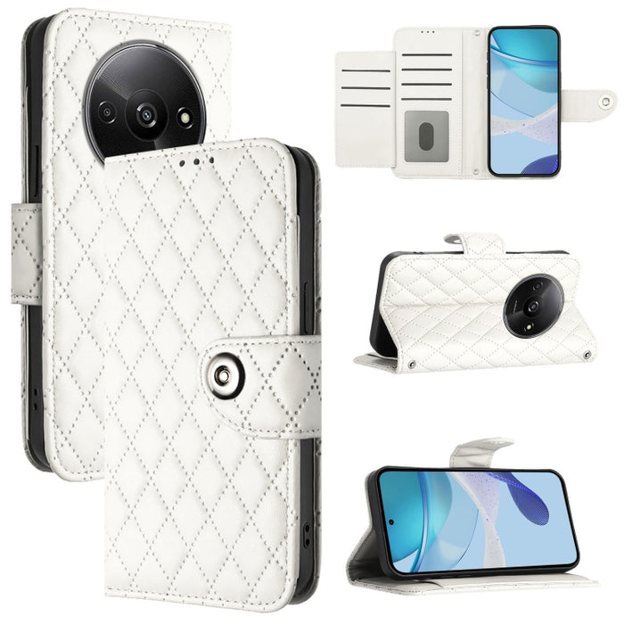 Funda de cuero con tapa y textura rombal para teléfono con cordón, For Redmi 15a 5G Global, For Redmi Turbo 5 5G Global / Poco X8 Pro, For Redmi Note 15 Pro+ 5G Global 163.3mm, For Redmi Note 15 4G / 5G Global 164mm                                     ...
