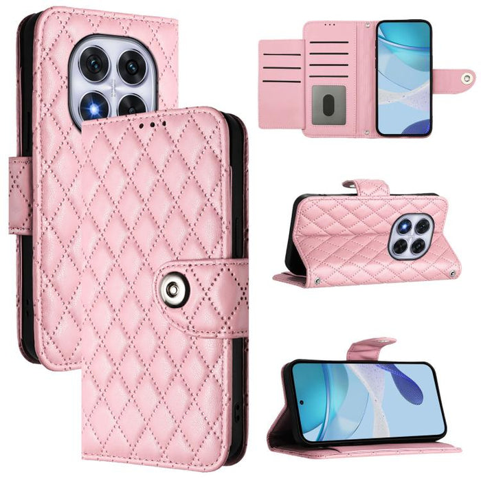 Funda de cuero con tapa y textura rombal para teléfono con cordón, For Redmi 15a 5G Global, For Redmi Turbo 5 5G Global / Poco X8 Pro, For Redmi Note 15 Pro+ 5G Global 163.3mm, For Redmi Note 15 4G / 5G Global 164mm                                     ...