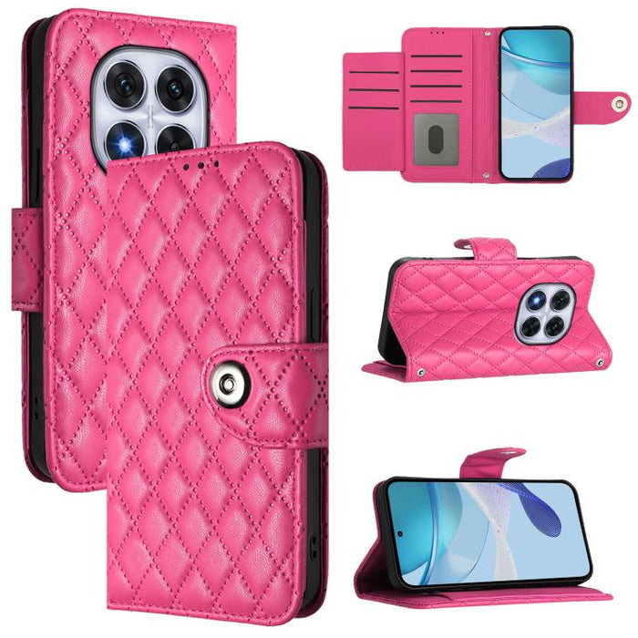 Funda de cuero con tapa y textura rombal para teléfono con cordón, For Redmi 15a 5G Global, For Redmi Turbo 5 5G Global / Poco X8 Pro, For Redmi Note 15 Pro+ 5G Global 163.3mm, For Redmi Note 15 4G / 5G Global 164mm                                     ...