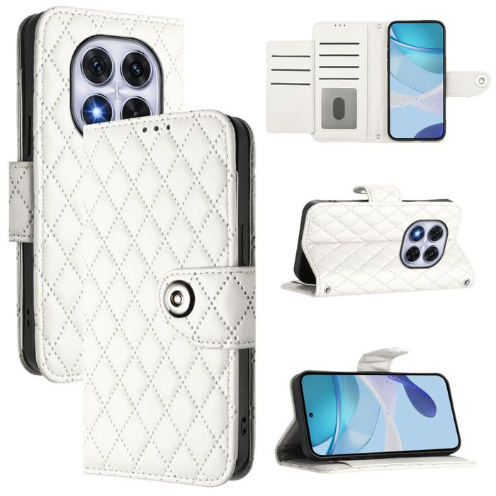 Funda de cuero con tapa y textura rombal para teléfono con cordón, For Redmi 15a 5G Global, For Redmi Turbo 5 5G Global / Poco X8 Pro, For Redmi Note 15 Pro+ 5G Global 163.3mm, For Redmi Note 15 4G / 5G Global 164mm                                     ...