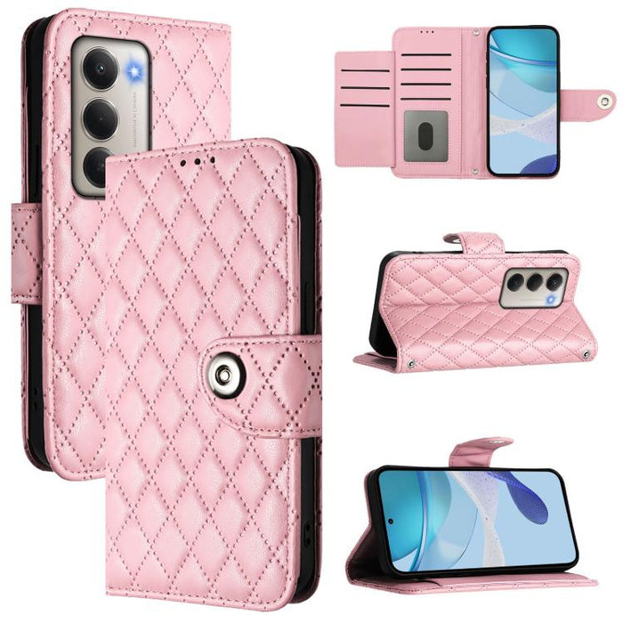 Funda de cuero con tapa y textura rombal para teléfono con cordón, For Redmi 15a 5G Global, For Redmi Turbo 5 5G Global / Poco X8 Pro, For Redmi Note 15 Pro+ 5G Global 163.3mm, For Redmi Note 15 4G / 5G Global 164mm                                     ...