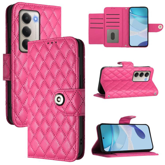 Funda de cuero con tapa y textura rombal para teléfono con cordón, For Redmi 15a 5G Global, For Redmi Turbo 5 5G Global / Poco X8 Pro, For Redmi Note 15 Pro+ 5G Global 163.3mm, For Redmi Note 15 4G / 5G Global 164mm                                     ...