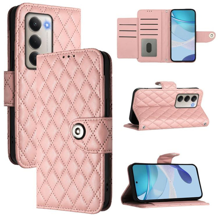 Funda de cuero con tapa y textura rombal para teléfono con cordón, For Redmi 15a 5G Global, For Redmi Turbo 5 5G Global / Poco X8 Pro, For Redmi Note 15 Pro+ 5G Global 163.3mm, For Redmi Note 15 4G / 5G Global 164mm                                     ...