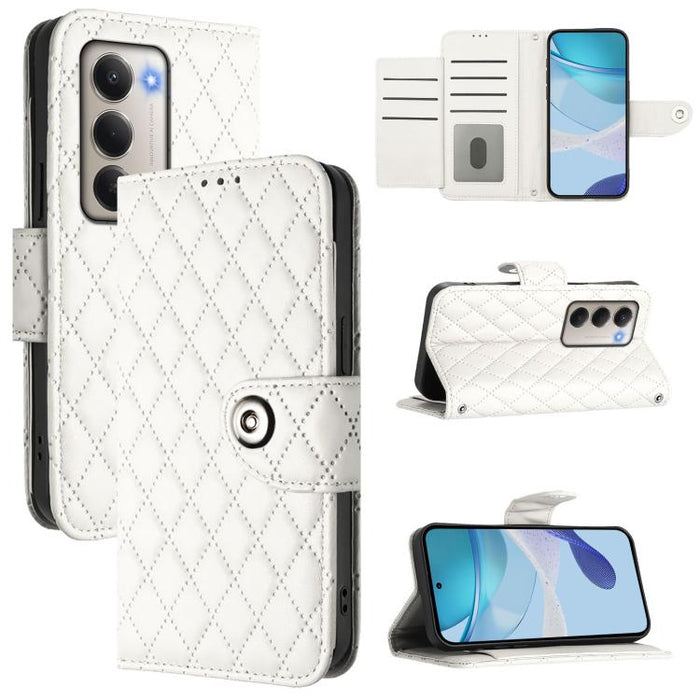 Funda de cuero con tapa y textura rombal para teléfono con cordón, For Redmi 15a 5G Global, For Redmi Turbo 5 5G Global / Poco X8 Pro, For Redmi Note 15 Pro+ 5G Global 163.3mm, For Redmi Note 15 4G / 5G Global 164mm                                     ...