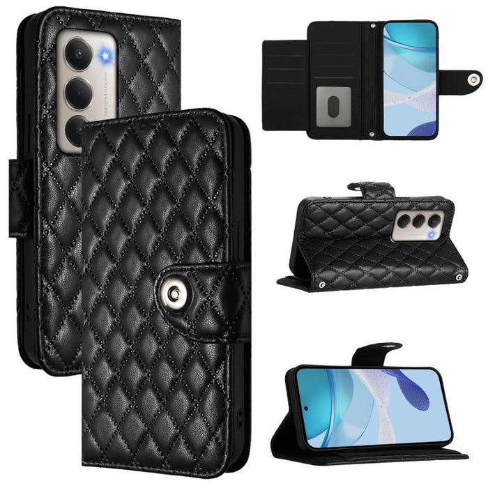 Funda de cuero con tapa y textura rombal para teléfono con cordón, For Redmi 15a 5G Global, For Redmi Turbo 5 5G Global / Poco X8 Pro, For Redmi Note 15 Pro+ 5G Global 163.3mm, For Redmi Note 15 4G / 5G Global 164mm                                     ...