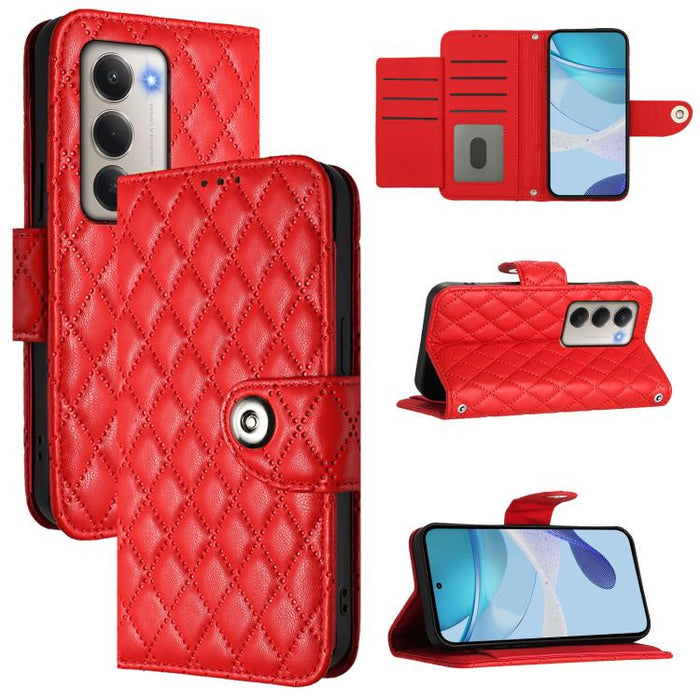 Funda de cuero con tapa y textura rombal para teléfono con cordón, For Redmi 15a 5G Global, For Redmi Turbo 5 5G Global / Poco X8 Pro, For Redmi Note 15 Pro+ 5G Global 163.3mm, For Redmi Note 15 4G / 5G Global 164mm                                     ...