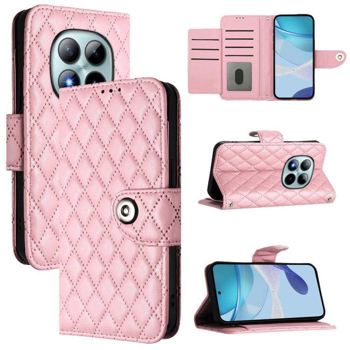 Funda de cuero con tapa y textura rombal para teléfono con cordón, For Redmi 15a 5G Global, For Redmi Turbo 5 5G Global / Poco X8 Pro, For Redmi Note 15 Pro+ 5G Global 163.3mm, For Redmi Note 15 4G / 5G Global 164mm                                     ...