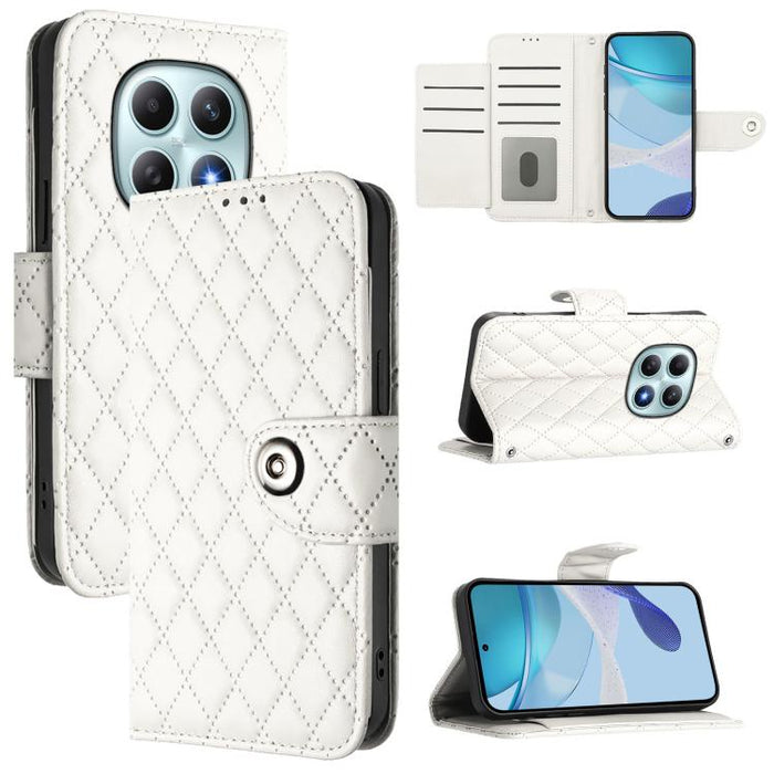Funda de cuero con tapa y textura rombal para teléfono con cordón, For Redmi 15a 5G Global, For Redmi Turbo 5 5G Global / Poco X8 Pro, For Redmi Note 15 Pro+ 5G Global 163.3mm, For Redmi Note 15 4G / 5G Global 164mm                                     ...