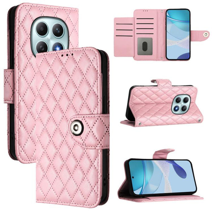 Funda de cuero con tapa y textura rombal para teléfono con cordón, For Redmi 15a 5G Global, For Redmi Turbo 5 5G Global / Poco X8 Pro, For Redmi Note 15 Pro+ 5G Global 163.3mm, For Redmi Note 15 4G / 5G Global 164mm                                     ...