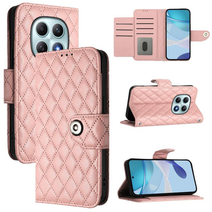 Funda de cuero con tapa y textura rombal para teléfono con cordón, For Redmi 15a 5G Global, For Redmi Turbo 5 5G Global / Poco X8 Pro, For Redmi Note 15 Pro+ 5G Global 163.3mm, For Redmi Note 15 4G / 5G Global 164mm                                     ...
