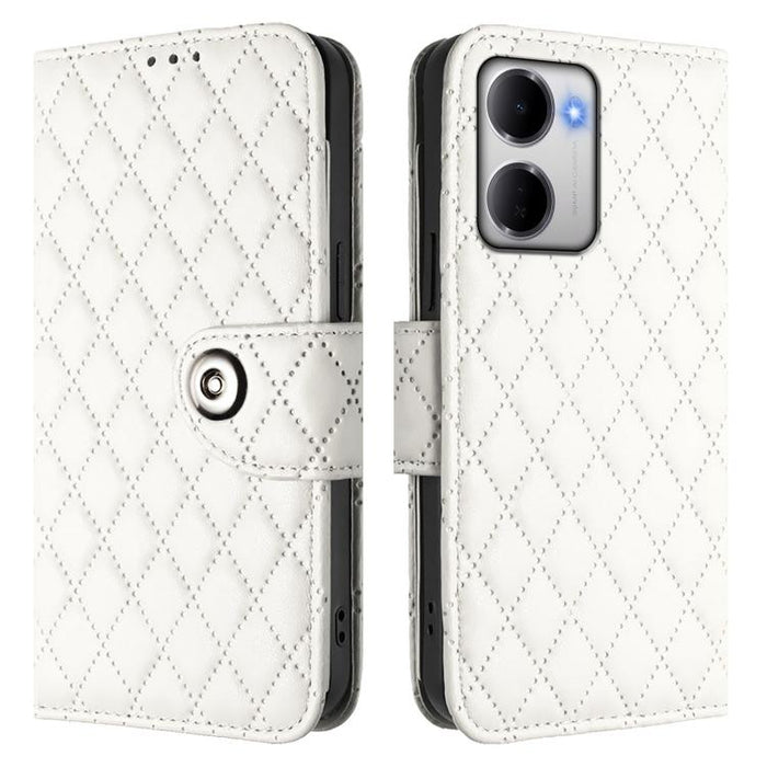 Funda de cuero con tapa y textura rombal para teléfono con cordón, For Redmi 15a 5G Global, For Redmi Turbo 5 5G Global / Poco X8 Pro, For Redmi Note 15 Pro+ 5G Global 163.3mm, For Redmi Note 15 4G / 5G Global 164mm                                     ...
