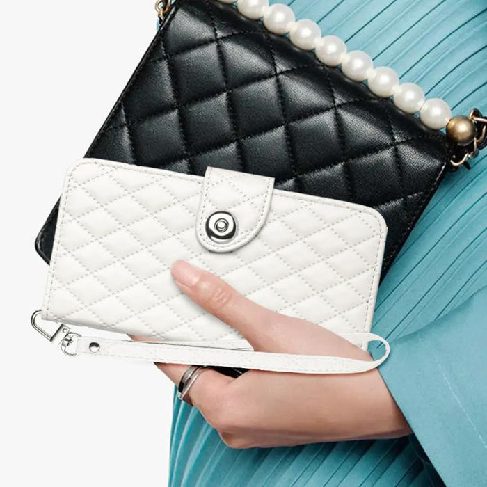 Funda de cuero con tapa y textura rombal para teléfono con cordón, For Redmi 15a 5G Global, For Redmi Turbo 5 5G Global / Poco X8 Pro, For Redmi Note 15 Pro+ 5G Global 163.3mm, For Redmi Note 15 4G / 5G Global 164mm                                     ...